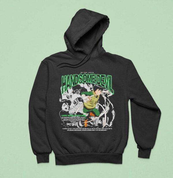 Rock Lee Hard Work Vs Talent Handsome Devil Hoodie