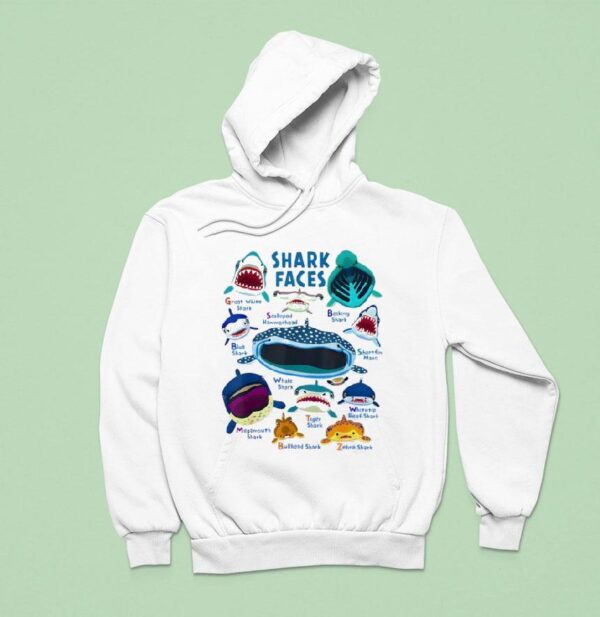 Shark Faces Chart Kinds Of Type Shark Hoodie