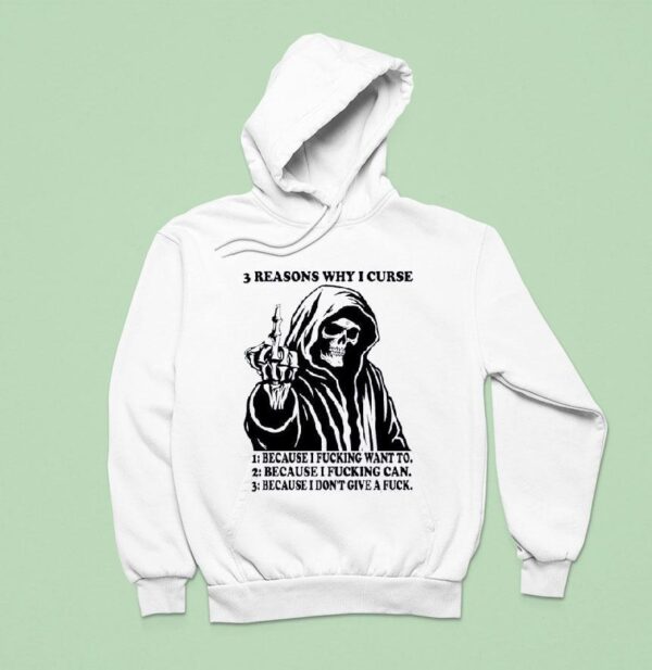 Skeleton Middle Finger Reasons Why I Curse Hoodie