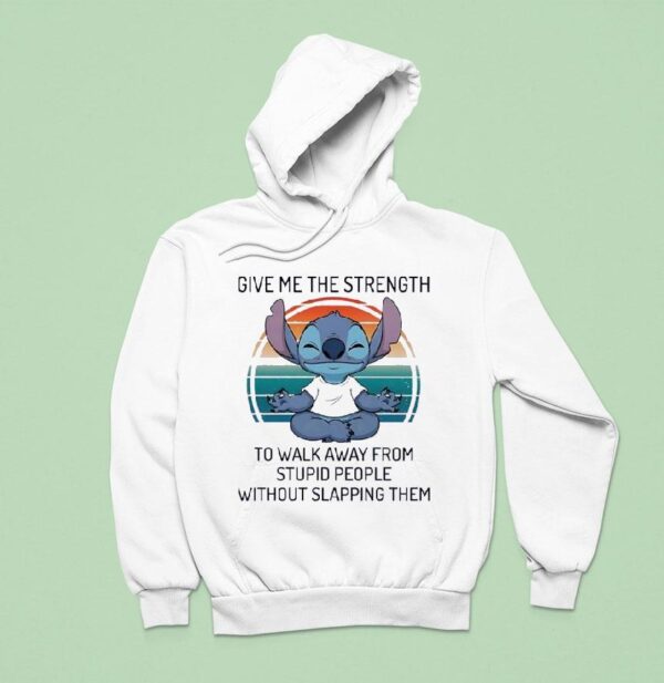 Stitch Give Me The Strength To Walk Away From Stpid People Without Slapping Them Vintage Hoodie