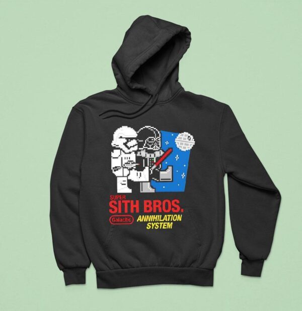 Super Sith Bros Galactic Annihilation System Star Wars And Super Mario Bros Hoodie