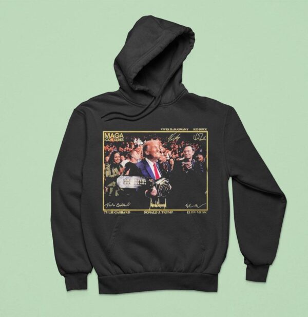 Trump With Ufc Belt Icon Series Maga Vivek Ramaswamy Kid Rock Hoodie