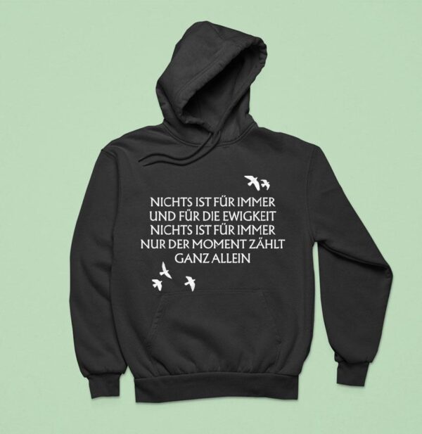 Unheilig Nichts Ist Fr Immer Und Fr Die Ewigkeit Nichts Ist Fur Immer Nur Der Moment Zahlt Ganz Allein Birds Hoodie