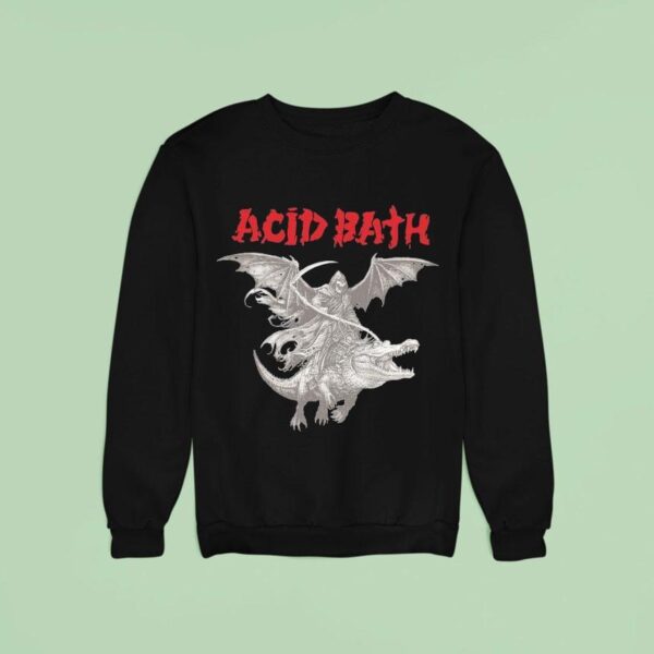 Acid Bath Grim Reaper Riding Alligator Sweatshirt