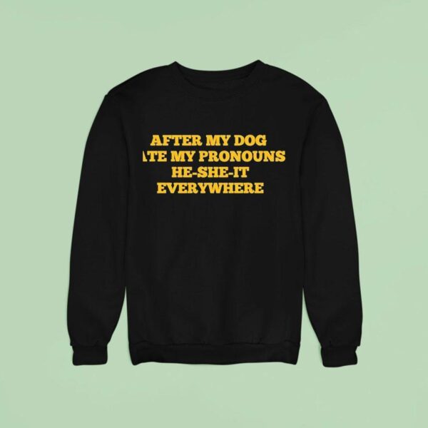 After My Dog Ate My Pronouns He She It Everywhere Sweatshirt