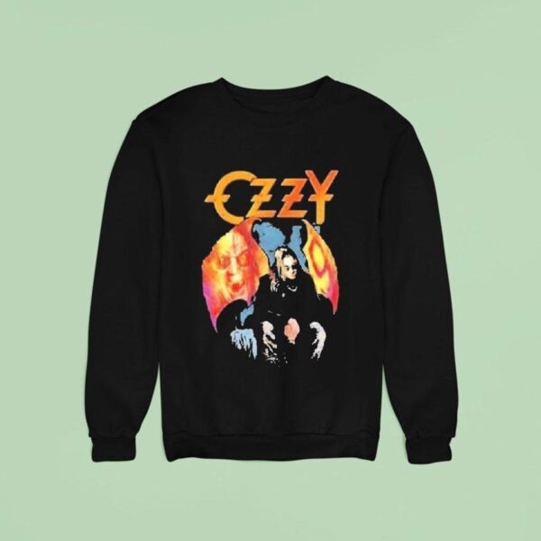 Alice Cooper Wearing Ozzy Osbourne Patient No Wings Sweatshirt