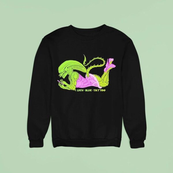 Alien Luc Blue Tattoo Xenomorph Sweatshirt