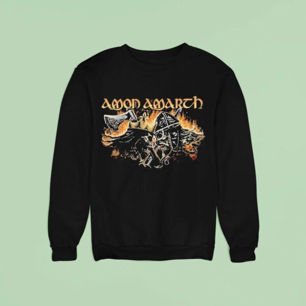 Amon Amarth Saxons And Vikings Axe Sword Heads Sweatshirt