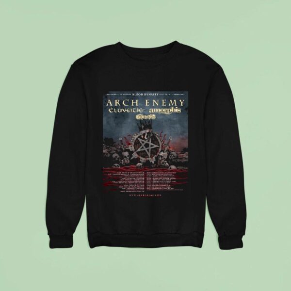 Arch Enemy European Blood Dynasty Tour Dates Chapter To The Stage Skulls Sweatshirt