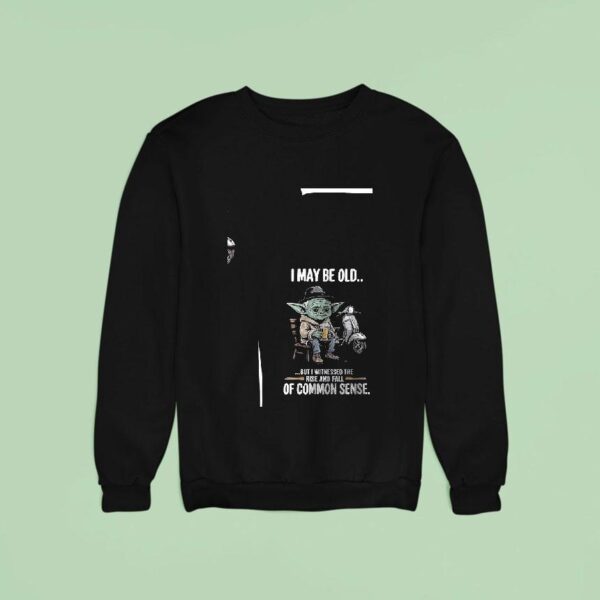 Baby Yoda I May Be Old But I Witnessed The Rise And Fall Of Common Sense Sweatshirt