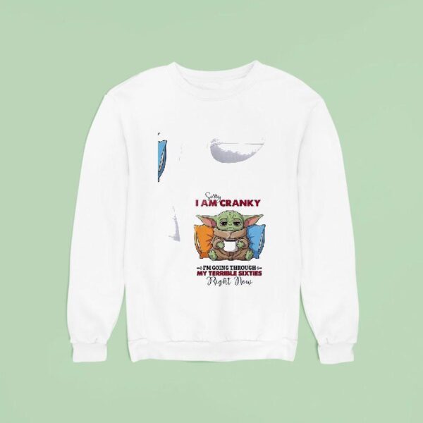 Baby Yoda Sorry I Am Cranky I M Going Through My Terrible Sixties Right Now Sweatshirt