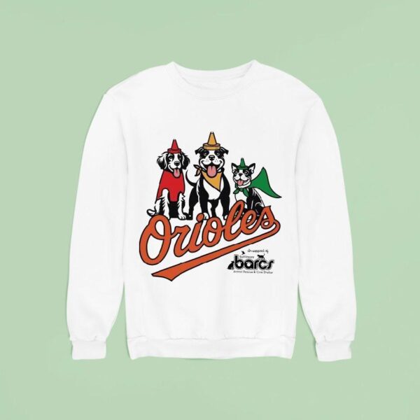 Baltimore Orioles Bark At Oriole Park Barcs Animals Rescue And Care Shelter Sweatshirt