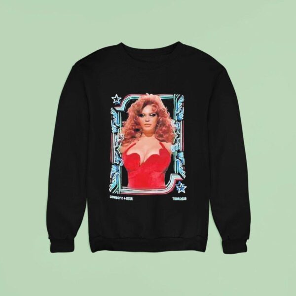 Beyonce Las Vegas Cowboy Carter Tour Pin Up Red Dress Showgirl Venue At Allegiant Stadium On July Sweatshirt