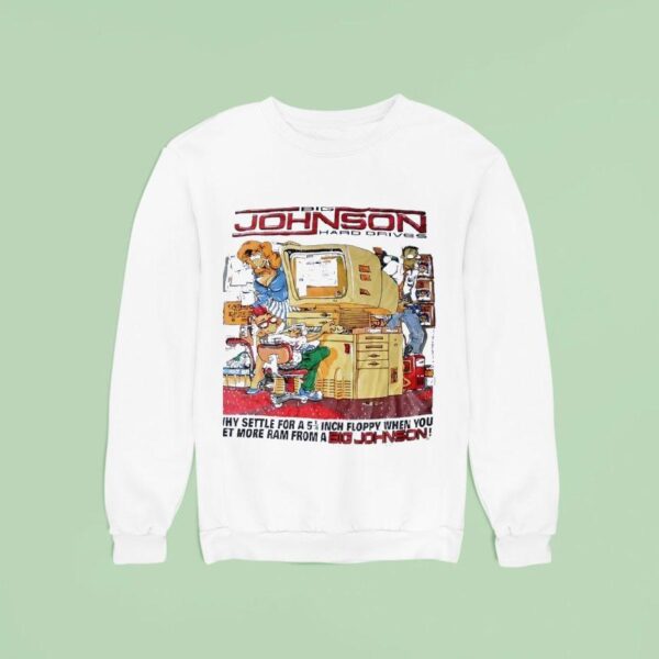 Big Johnson Hard Drives Cartoon Sweatshirt