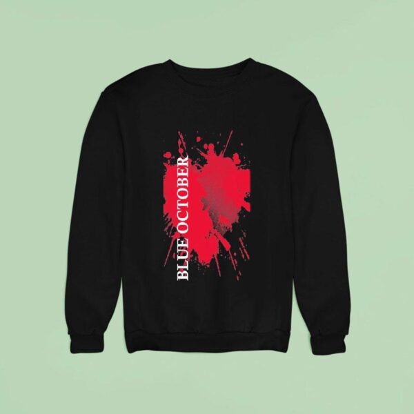 Blue October Splatter Hear Sweatshirt