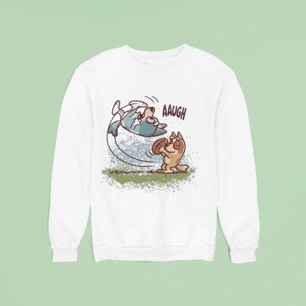 Bluey And Bingo Style Of Lucy Pulling The Football Away From Charlie Brown Sweatshirt