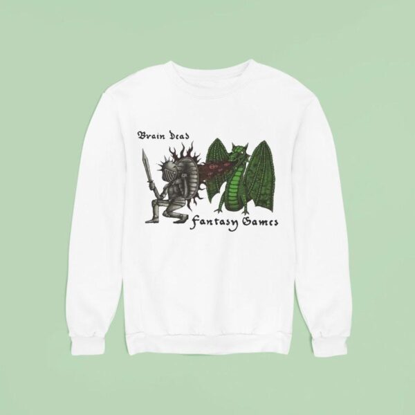 Brain Dead Fantasy Games Knight Dragon Flames Sweatshirt