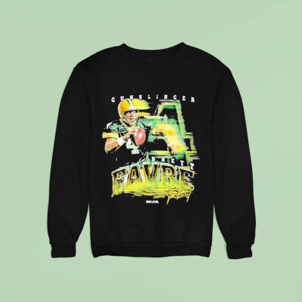 Brett Favre Green Bay Packers Grunge Wh Sweatshirt