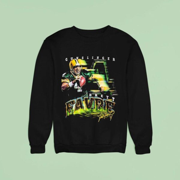 Brett Favre Green Bay Quarterback Gunslinger Grunge Signature Sweatshirt