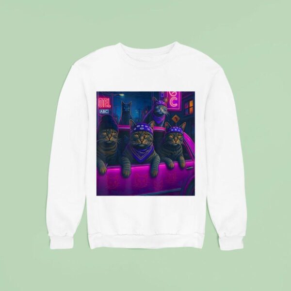 Cat Gang Meme Vintage Street Cool Cat Lovers Sweatshirt