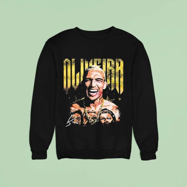 Charles Oliveira Champion Portrait Gold Lettering Ufc Ar Sweatshirt