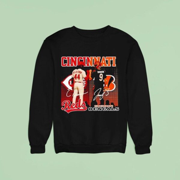Cincinnati City Skyline De La Cruz Reds And Sorrow Bengals Signatures Sweatshirt