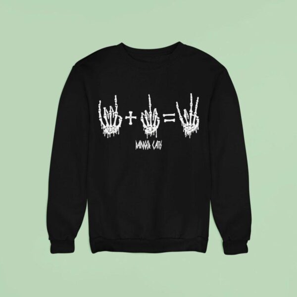 Danger Cats Quik Maths Skeletons Hands Sweatshirt