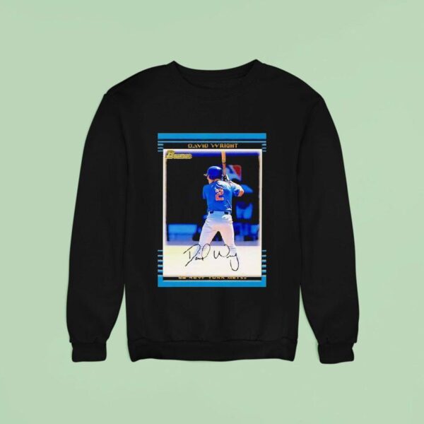 David Wright New York Mets Card Player Signature Sweatshirt