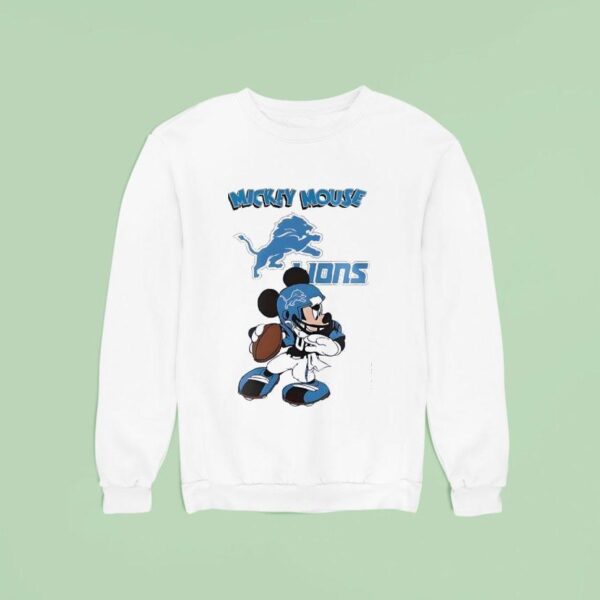 Detroit Lions Football Nfl Mickey Mouse Movie Baseball Sweatshirt