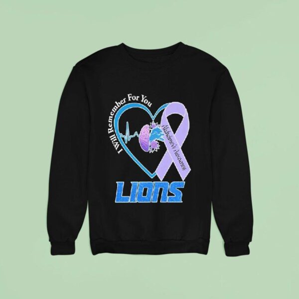 Detroit Tigers I Will Remember For You Alzheimer S Awareness Heartbeat Brain Sweatshirt