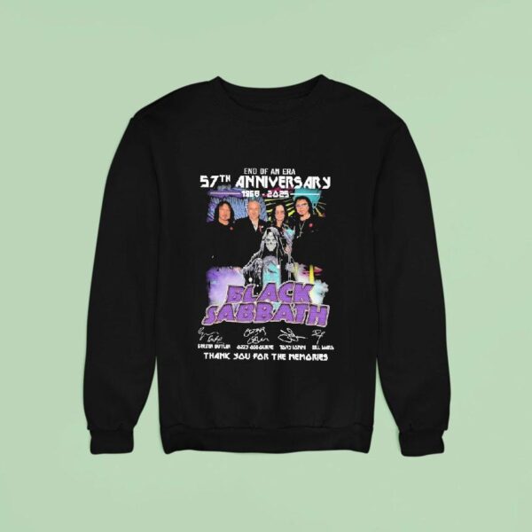 End Of An Era Th Anniversary Black Sabbath Thank You For The Memories Signatures Sweatshirt