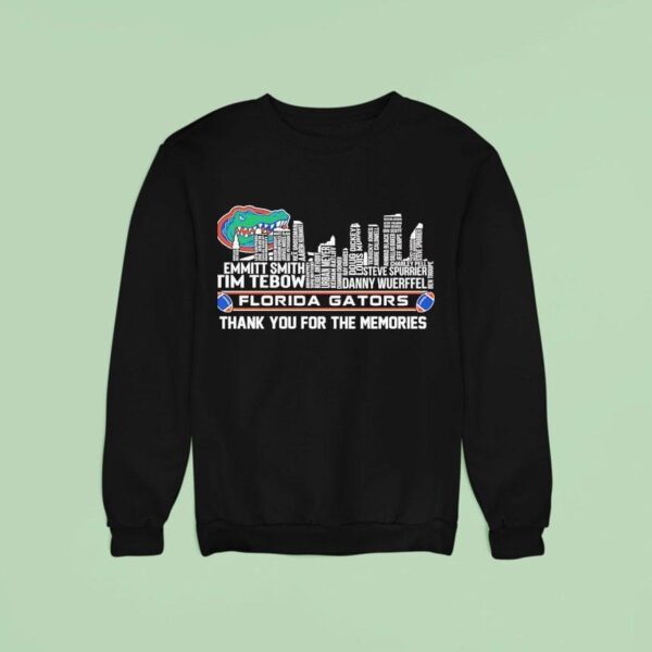 Florida Gators City Skyline All Names Of Legends Thank You For The Memories Sweatshirt