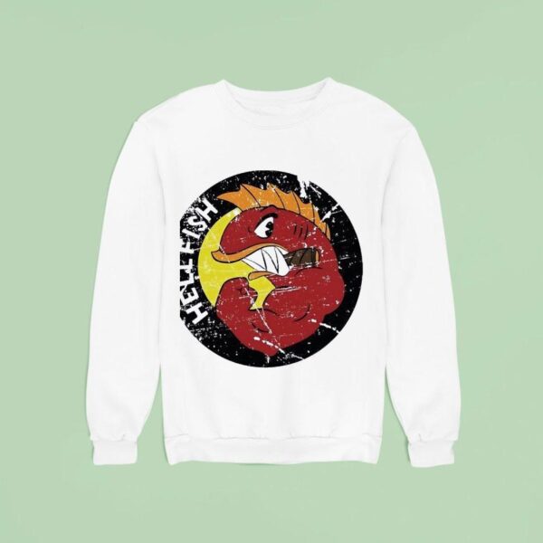 Flying Hellfish Smoking Logo Retro Sweatshirt
