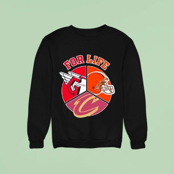 For Life Cleveland Guardians Browns And Cavaliers Circle Logos Sweatshirt