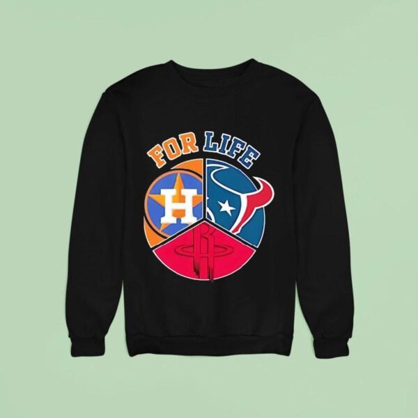 For Life Houston Astros Texans And Rockets Circle Logos Sweatshirt