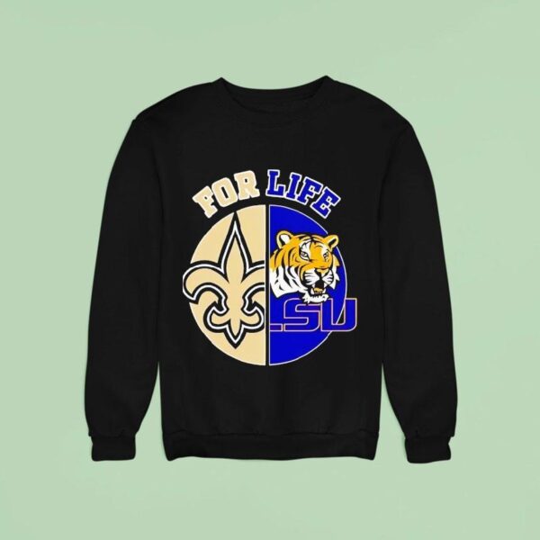 For Life New Orleans Saints And Lsu Tigers Circle Logos Sweatshirt