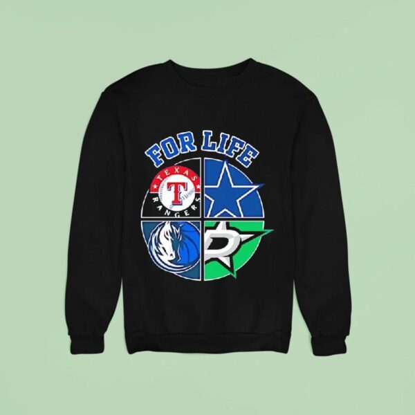 For Life Texas Rangers Cowboys Stars And Mavericks Circle Logos Sweatshirt