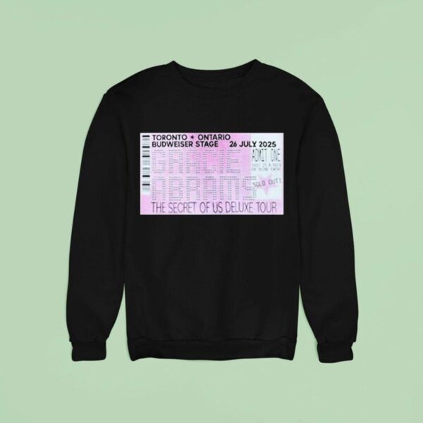 Gracie Abrams The Secret Of Us Deluxe Tour July Budweiser Stage Toronto On Sweatshirt