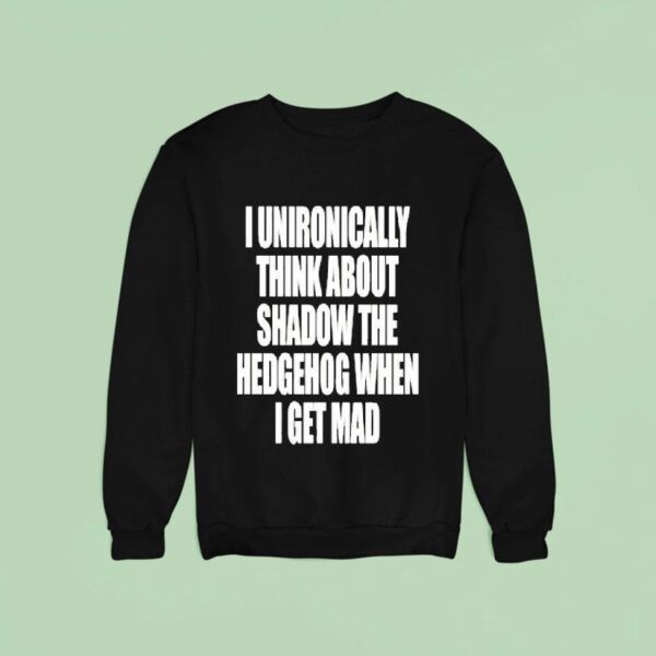 I Unironically Think About Shadow The Hedgehog When I Get Mad Sweatshirt