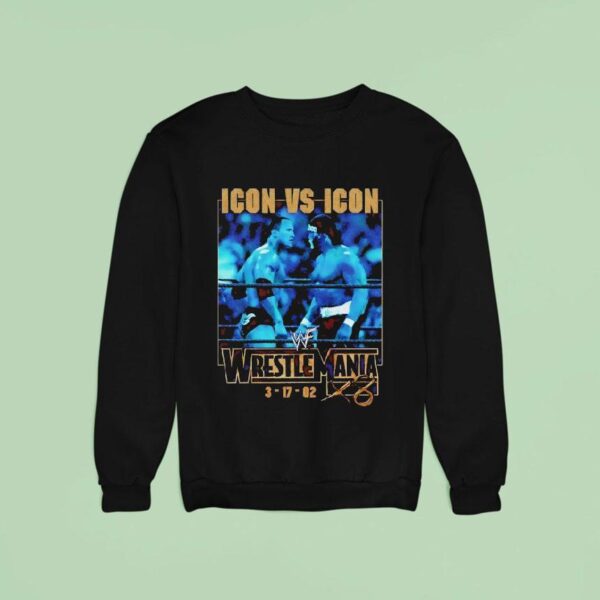 Icon Vs Icon The Rock Vs Hollywood Hulk Hogan Wrestlemania X Vintage Sweatshirt