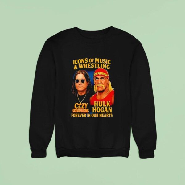 Icons Of Music And Wrestling Ozzy Osbourne And Hulk Hogan Sweatshirt