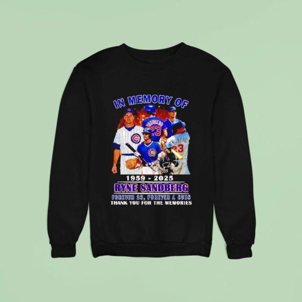 In Memory Of Ryne Sandberg Chicago Cubs Thank You For The Memories Signature Sweatshirt