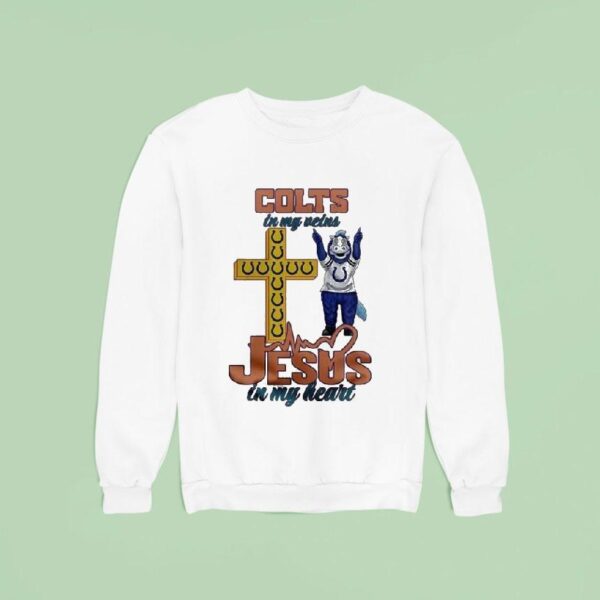 Indianapolis Colts In My Veins Jesus In My Heart Masco Sweatshirt