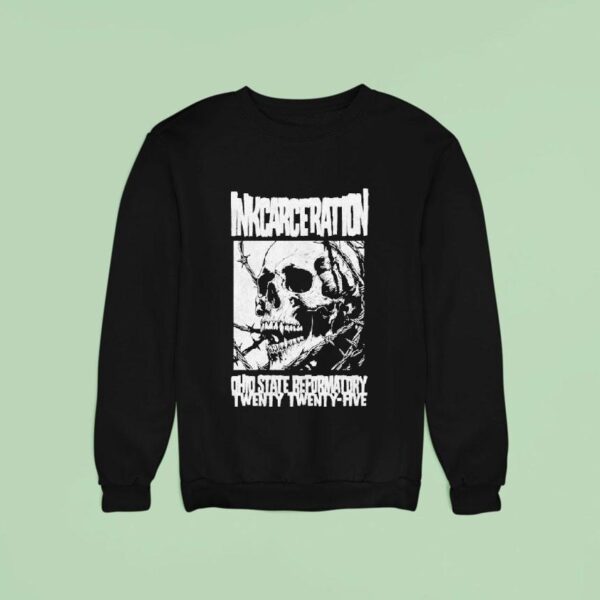 Inkcarceration Festival Barbed Skull Mineral For Mansfield Ohio On July Th Th Americas Rock And Metal Tattoo Sweatshirt