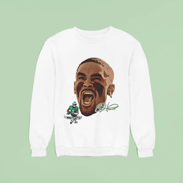 Jalen Hurts Big Face Philadelphia Eagles Football Signature Sweatshirt