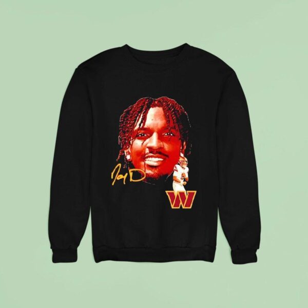 Jayden Daniels Big Face Washington Commanders Football Signature Sweatshirt