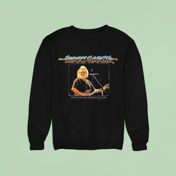 Jerry Garcia Portrait Online Ceramics Guitar Sweatshirt