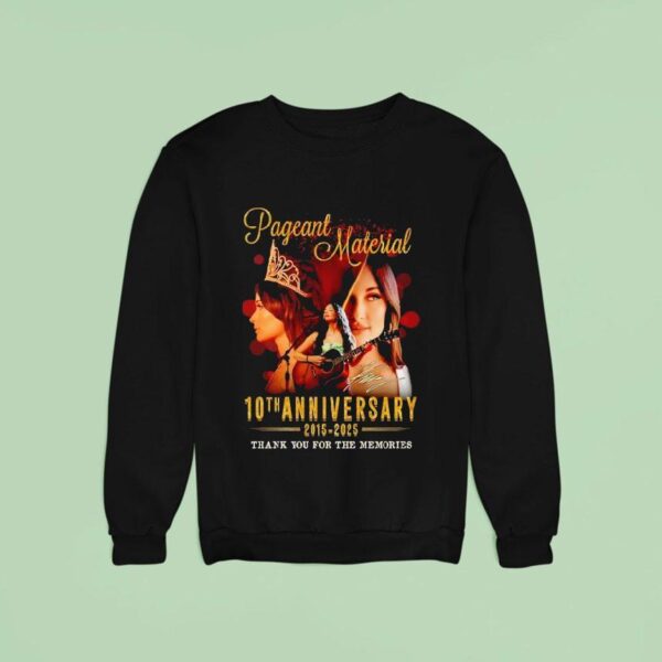 Kacey Musgraves Pageant Material Th Anniversary Signature Thank You For The Memories Sweatshirt