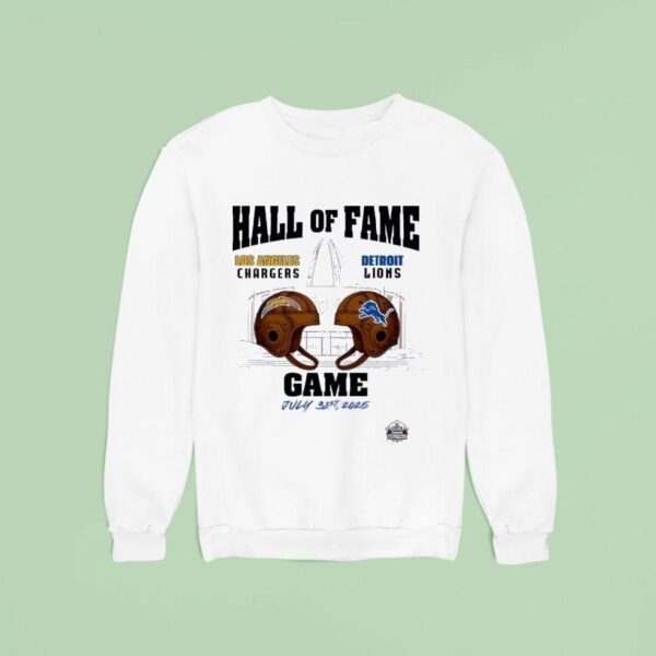 Los Angeles Chargers Vs Detroit Lions Hall Of Fame Game Men S Natural Dueling Throwback Helme Sweatshirt