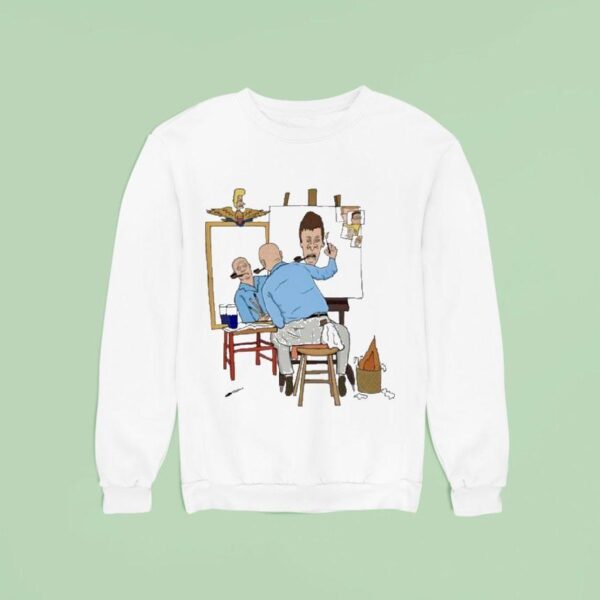 Lukas Draws Mike Judge Painting Beavis And Butt Head Sweatshirt